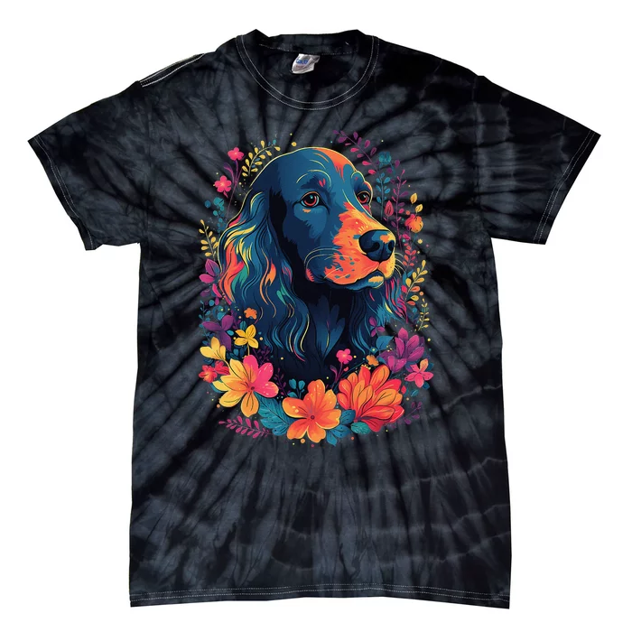 English Cocker Spaniel in the Garden Spring Flowers Cute Dog Tie-Dye T-Shirt