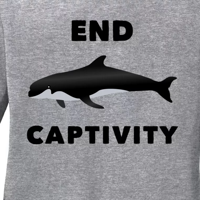 End Captivity Save The Whales Meaningful Gift Ladies Long Sleeve Shirt