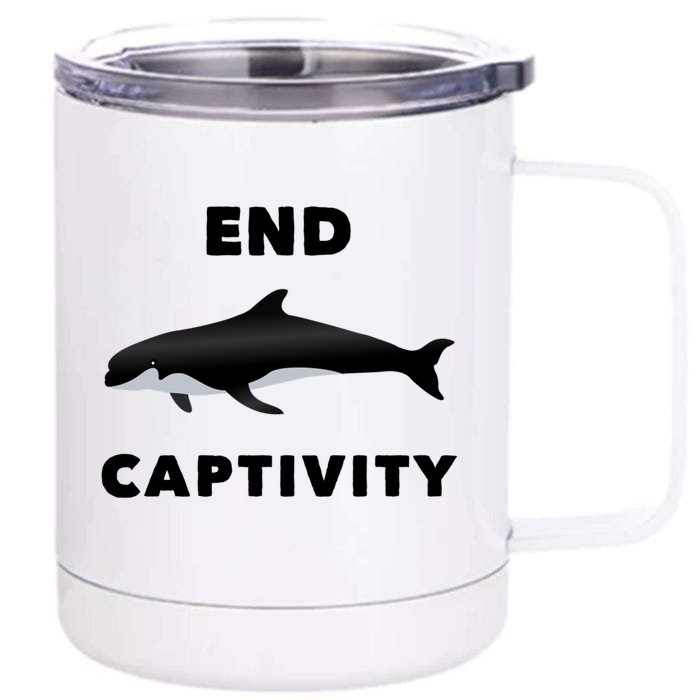 End Captivity Save The Whales Meaningful Gift Front & Back 12oz Stainless Steel Tumbler Cup