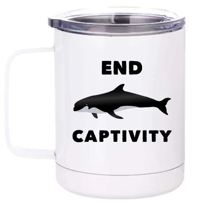 End Captivity Save The Whales Meaningful Gift Front & Back 12oz Stainless Steel Tumbler Cup