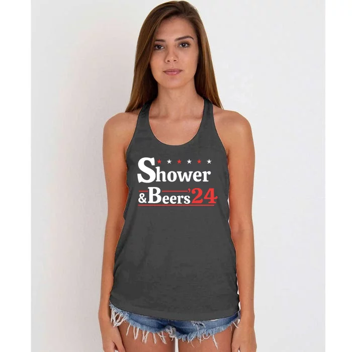 Emotional Club Shower And Beers 24 Women's Knotted Racerback Tank