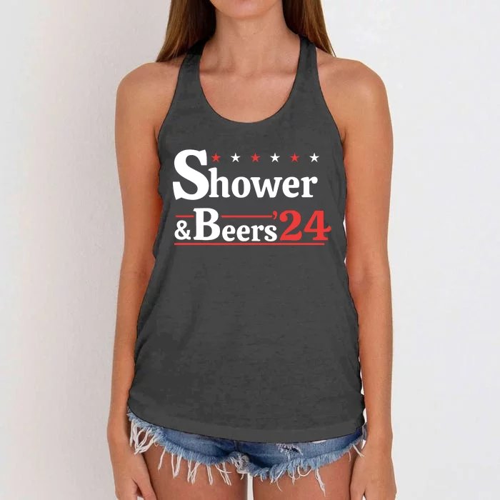 Emotional Club Shower And Beers 24 Women's Knotted Racerback Tank