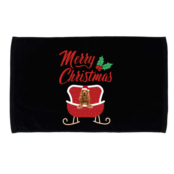 English Cocker Spaniel Dog Merry Christmas Design For The Holiday Season! Microfiber Hand Towel