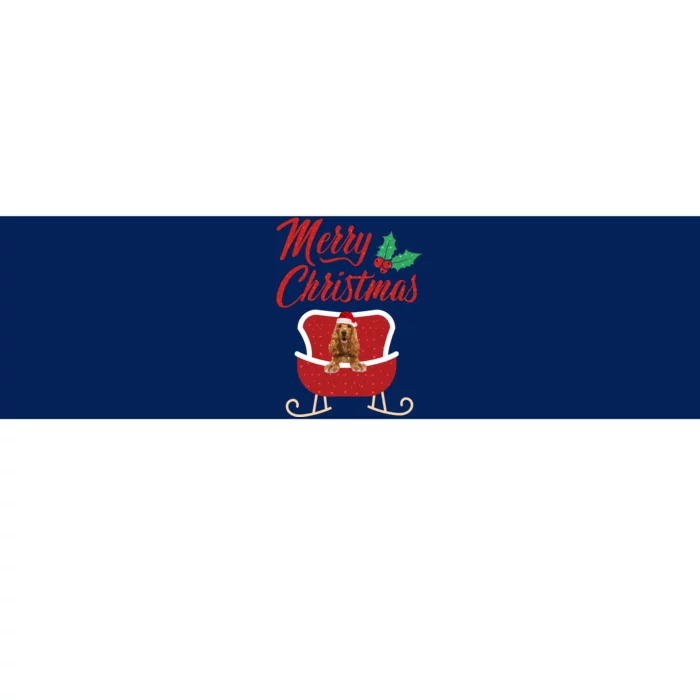 English Cocker Spaniel Dog Merry Christmas Design For The Holiday Season! Bumper Sticker