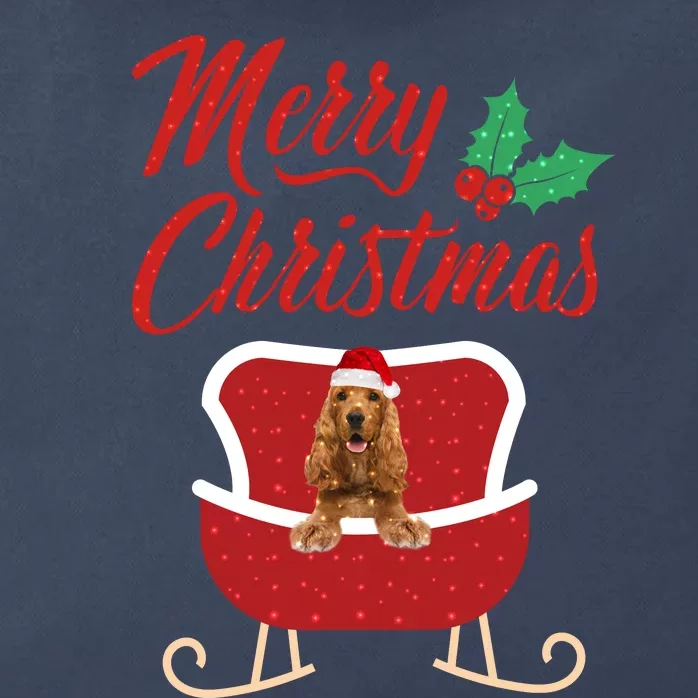 English Cocker Spaniel Dog Merry Christmas Design For The Holiday Season! Zip Tote Bag