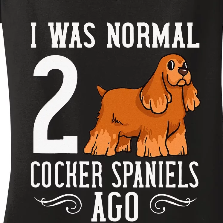 English Cocker Spaniel Dog Gift Puppies Women's V-Neck T-Shirt