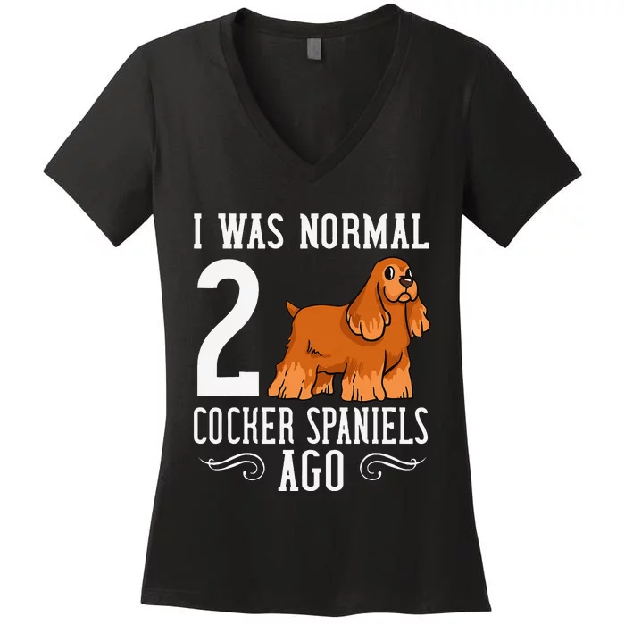 English Cocker Spaniel Dog Gift Puppies Women's V-Neck T-Shirt