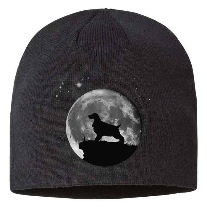 English Cocker Spaniel Dog Moon funny animal 8 1/2in Sustainable Knit Beanie