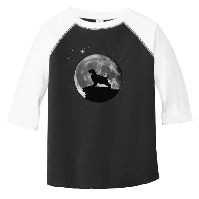 English Cocker Spaniel Dog Moon funny animal Toddler Fine Jersey T-Shirt