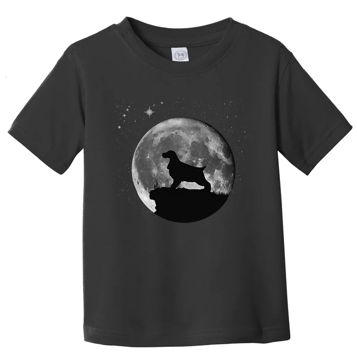 English Cocker Spaniel Dog Moon funny animal Toddler T-Shirt