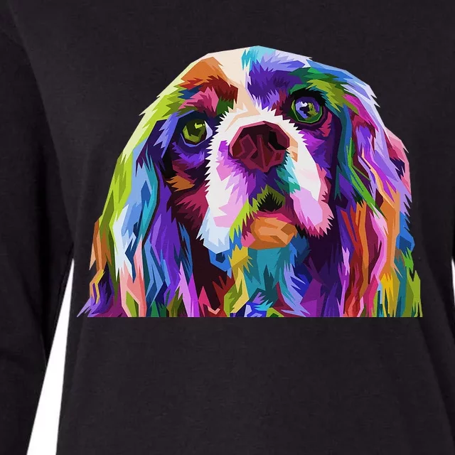 English Cocker Spaniel Pop Portrait funny Dog Owner Womens Cotton Relaxed Long Sleeve T-Shirt