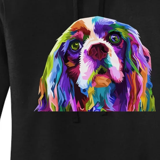 English Cocker Spaniel Pop Portrait funny Dog Owner Women's Pullover Hoodie