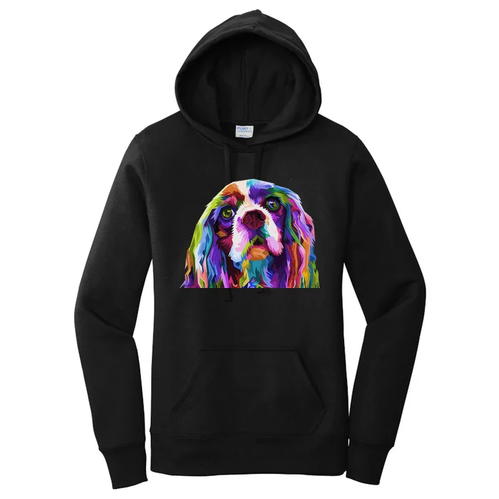 English Cocker Spaniel Pop Portrait funny Dog Owner Women's Pullover Hoodie