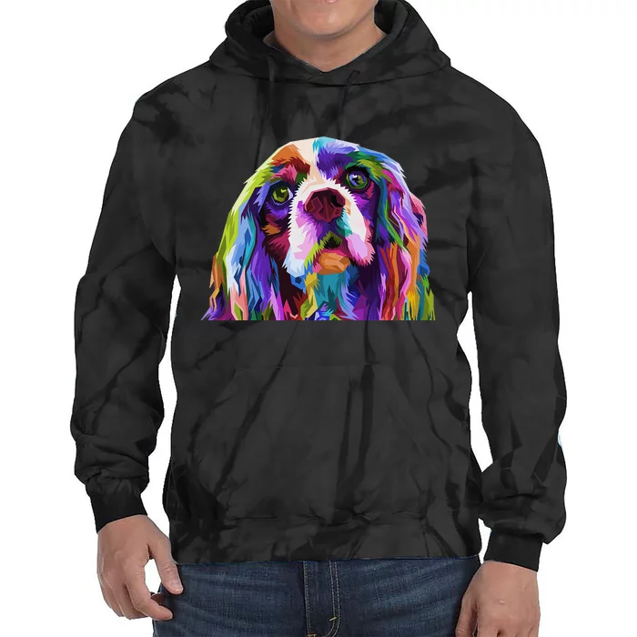 English Cocker Spaniel Pop Portrait funny Dog Owner Tie Dye Hoodie