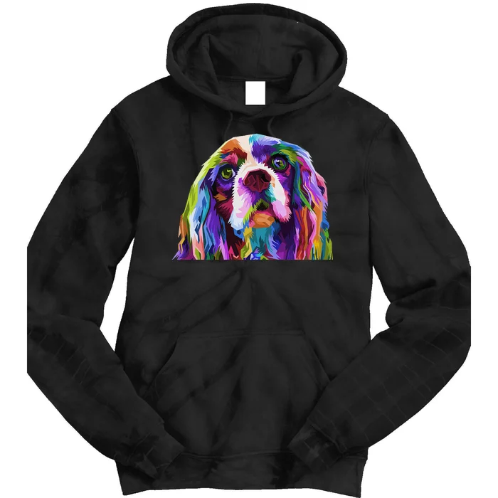 English Cocker Spaniel Pop Portrait funny Dog Owner Tie Dye Hoodie