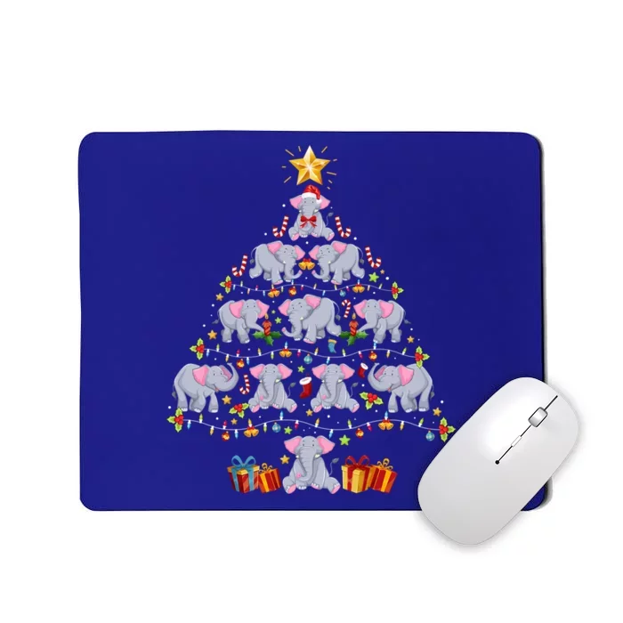 Elephant Christmas Tree Light Funny Elephant Xmas Gift Meaningful Gift Mousepad