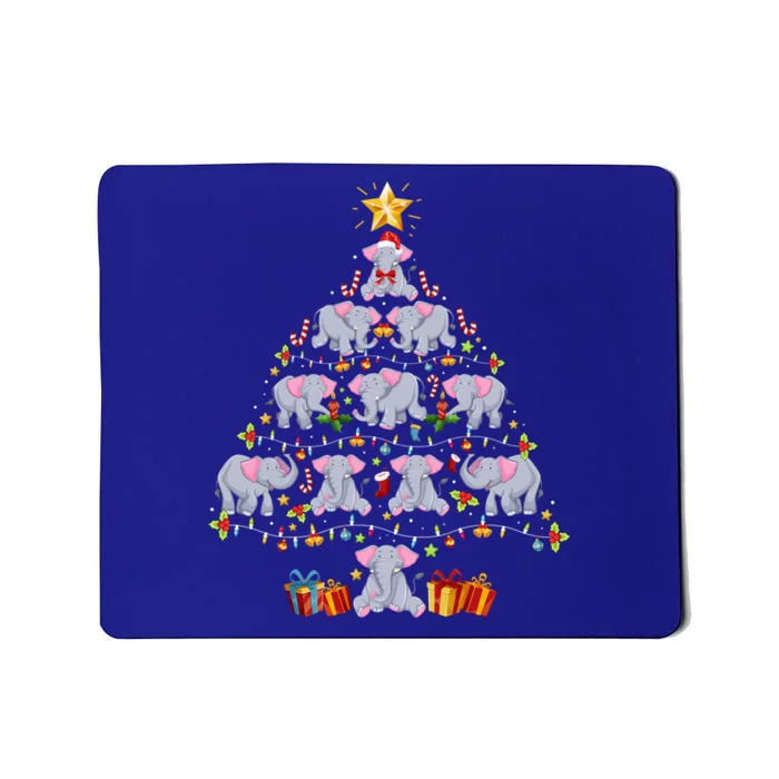 Elephant Christmas Tree Light Funny Elephant Xmas Gift Meaningful Gift Mousepad