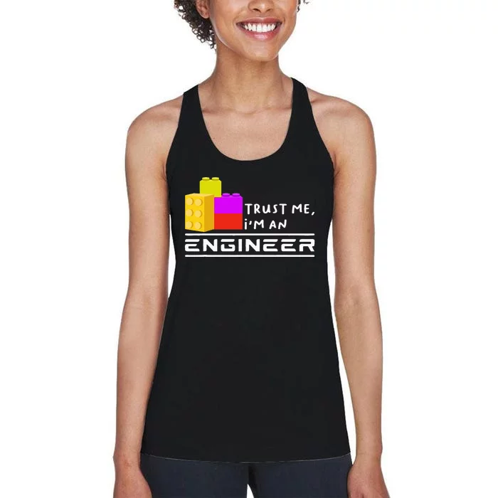 Engineer Children Toy Big Building Blocks Build Builder Women's Racerback Tank