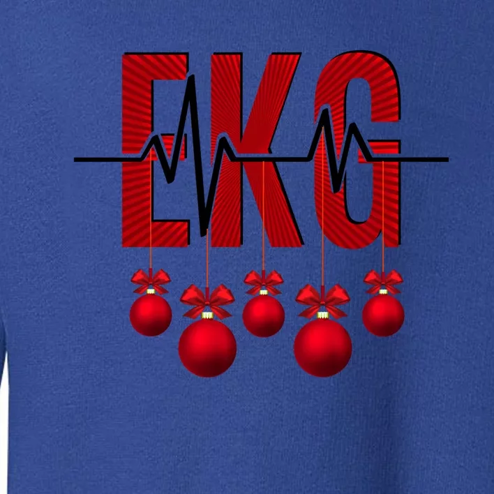 Ekg Christmas Technician Heartbeat Funny Cardiology Nurse Gift Toddler Sweatshirt