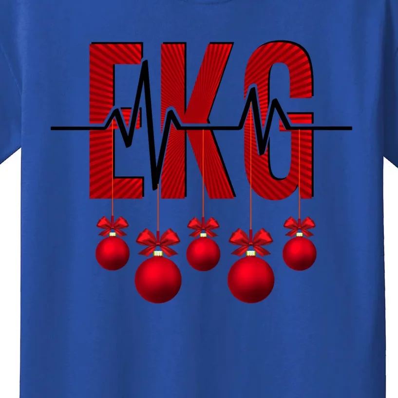 Ekg Christmas Technician Heartbeat Funny Cardiology Nurse Gift Kids T-Shirt