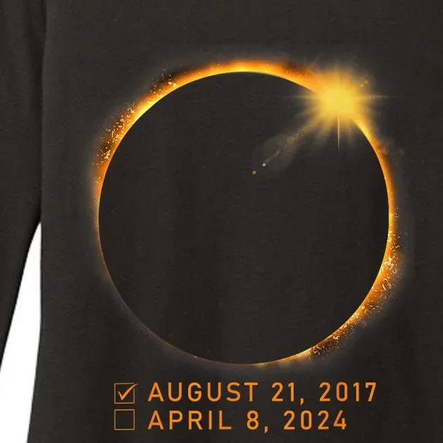 Eclipse Checklist Total Solar Eclipse April 8 2024 Eclipse Womens CVC Long Sleeve Shirt