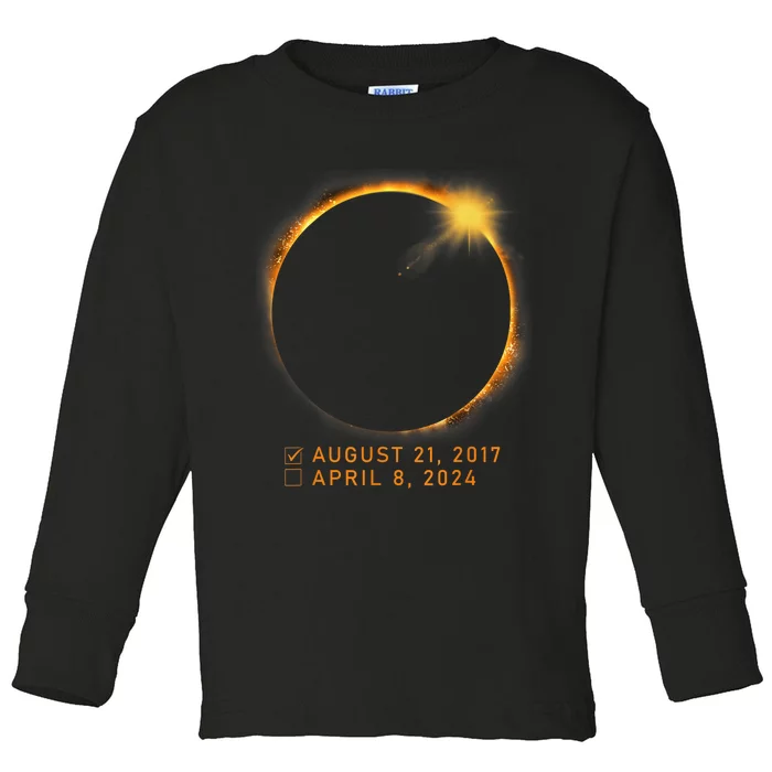 Eclipse Checklist Total Solar Eclipse April 8 2024 Eclipse Toddler Long Sleeve Shirt