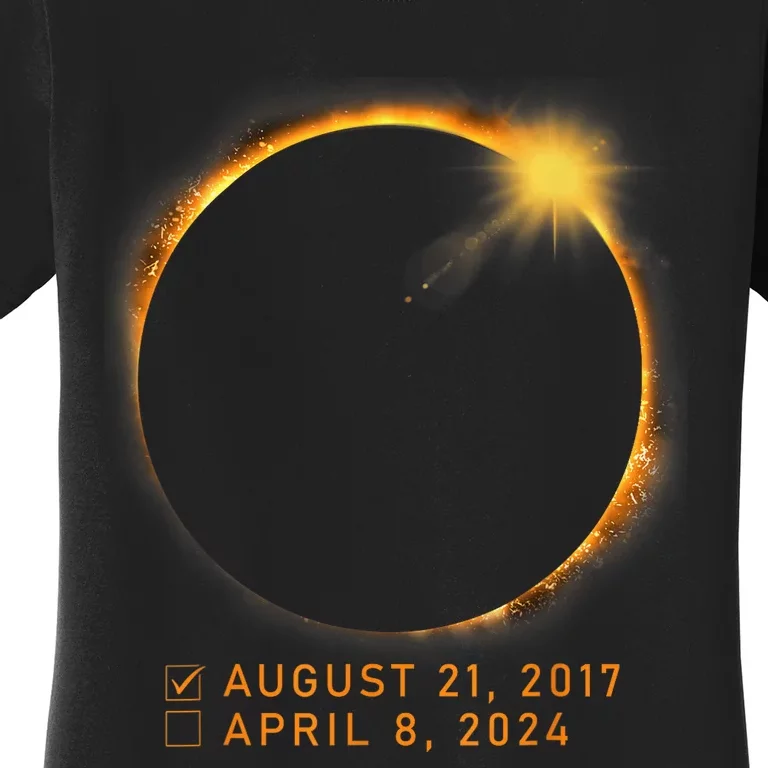 Eclipse Checklist Total Solar Eclipse April 8 2024 Eclipse Women's T-Shirt