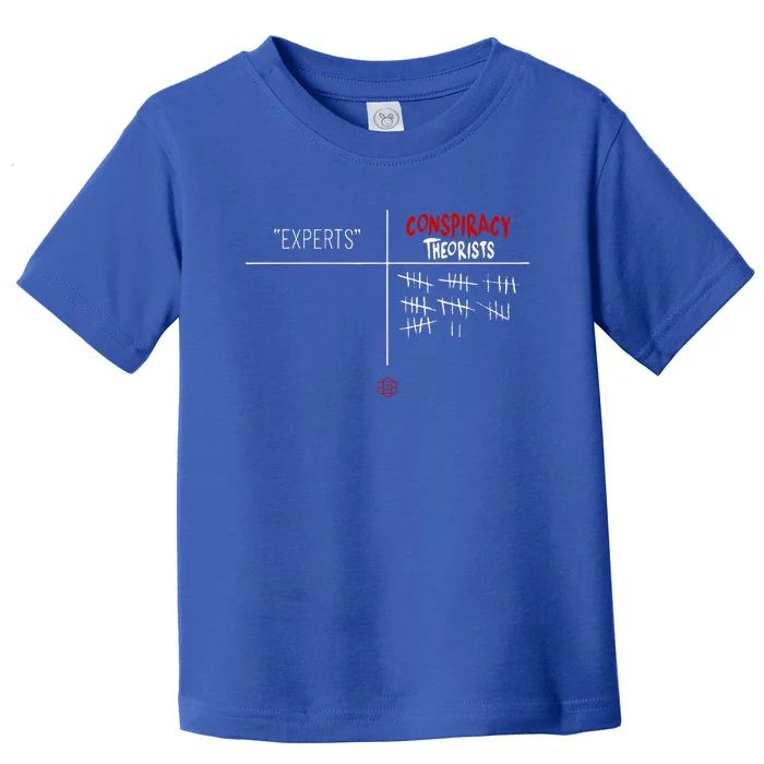 Experts Conspiracy Theorists White And Red Text Toddler T-Shirt