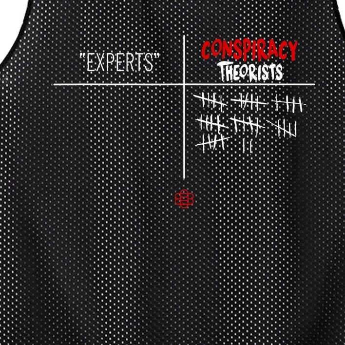 Experts Conspiracy Theorists White And Red Text Mesh Reversible Basketball Jersey Tank