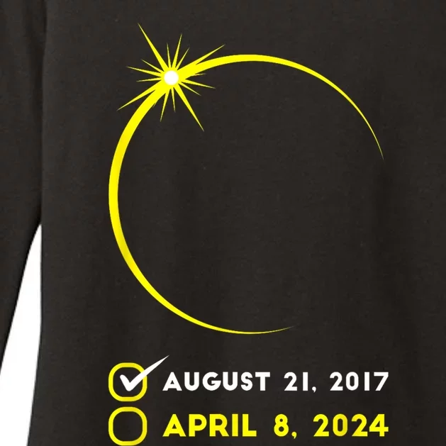 Eclipse Checklist Total Solar Eclipse April 8 2024 Eclipse Womens CVC Long Sleeve Shirt