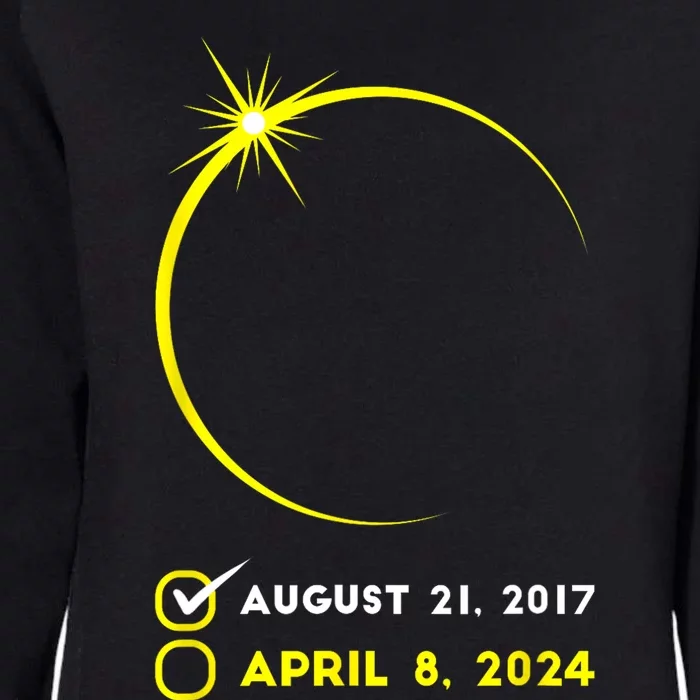 Eclipse Checklist Total Solar Eclipse April 8 2024 Eclipse Womens California Wash Sweatshirt