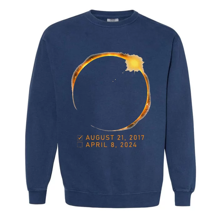 Eclipse Checklist Total Solar Eclipse April 8 2024 Eclipse Garment-Dyed Sweatshirt