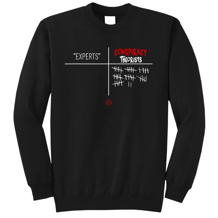 Experts Conspiracy Theorists White And Red Text Tall Sweatshirt