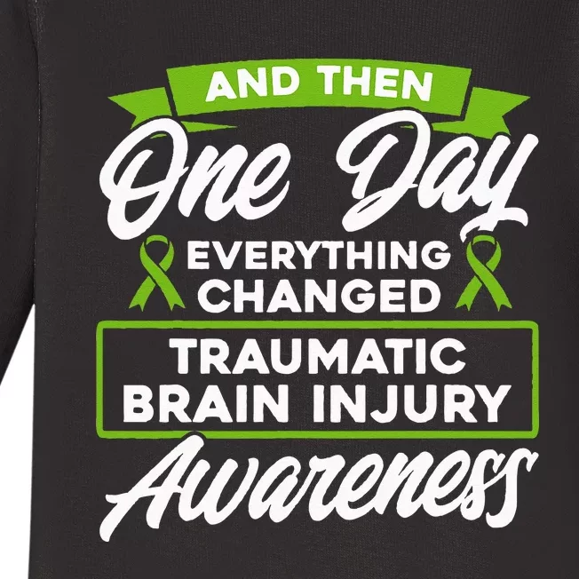 Everything Changed Traumatic Brain Injury Awareness Baby Long Sleeve Bodysuit