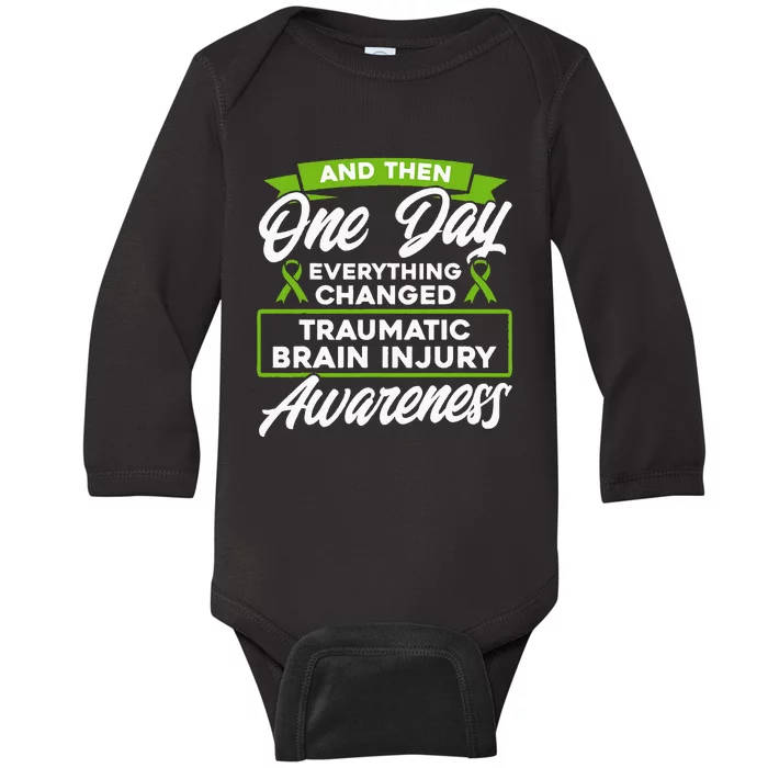 Everything Changed Traumatic Brain Injury Awareness Baby Long Sleeve Bodysuit