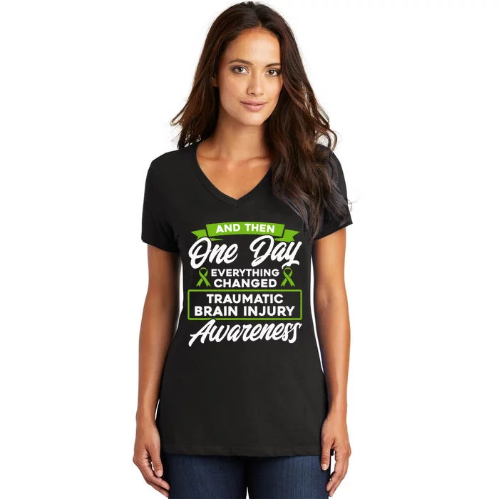 Everything Changed Traumatic Brain Injury Awareness Women's V-Neck T-Shirt