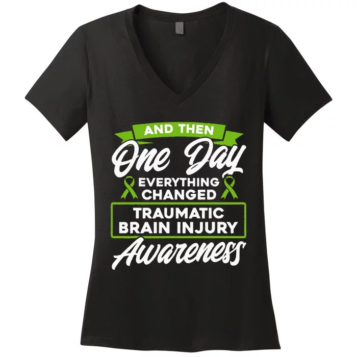 Everything Changed Traumatic Brain Injury Awareness Women's V-Neck T-Shirt