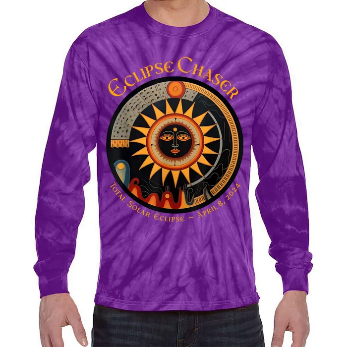 Eclipse Chaser Total Solar Eclipse 2024 Tie-Dye Long Sleeve Shirt