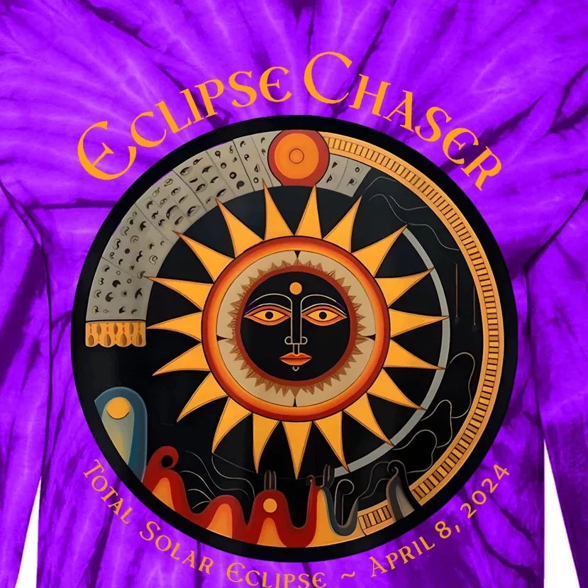 Eclipse Chaser Total Solar Eclipse 2024 Tie-Dye Long Sleeve Shirt