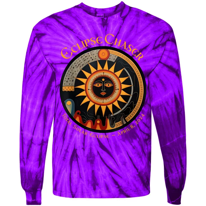 Eclipse Chaser Total Solar Eclipse 2024 Tie-Dye Long Sleeve Shirt