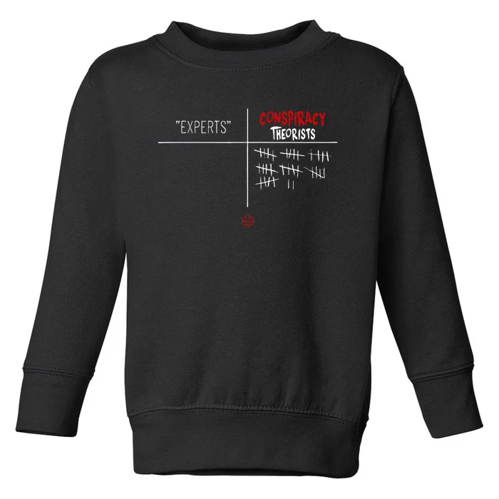 Experts Conspiracy Theorists White And Red Text Toddler Sweatshirt