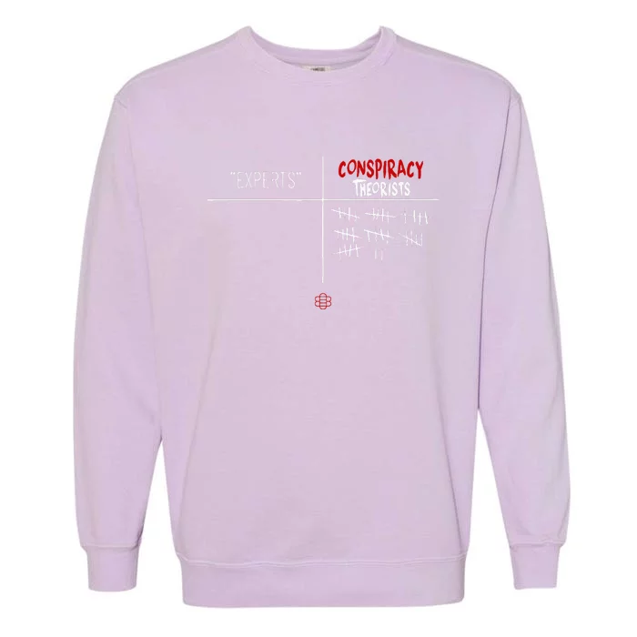 Experts Conspiracy Theorists White And Red Text Garment-Dyed Sweatshirt