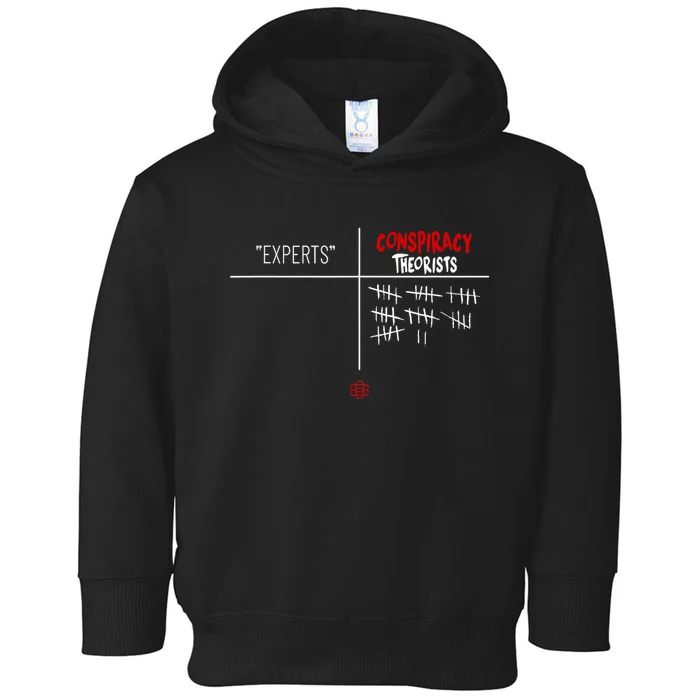 Experts Conspiracy Theorists White And Red Text Toddler Hoodie