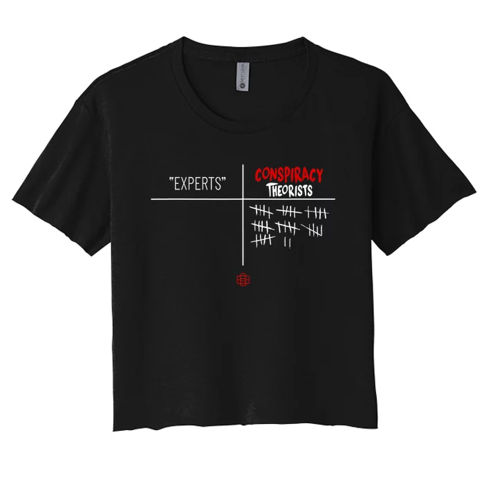 Experts Conspiracy Theorists White And Red Text Women's Crop Top Tee