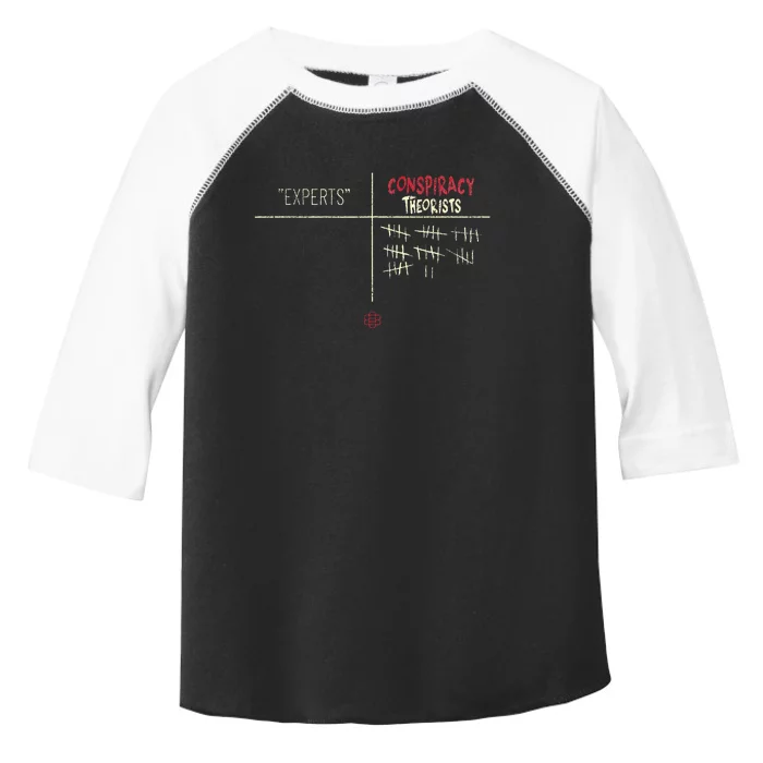 Experts Conspiracy Theorists White And Red Text Toddler Fine Jersey T-Shirt