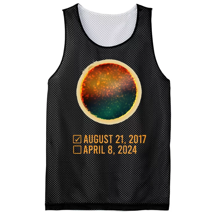 Eclipse Checklist Total Solar Eclipse April 8 2024 Mesh Reversible Basketball Jersey Tank