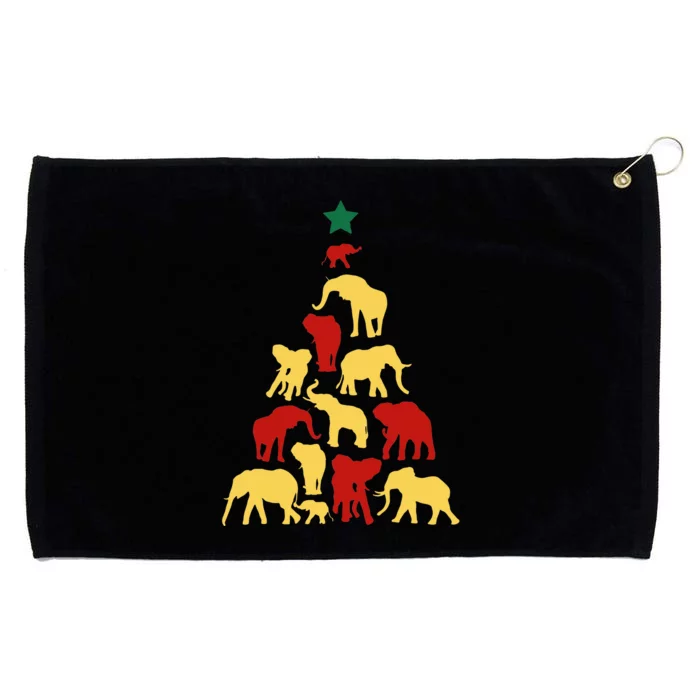 Elephant Christmas tree South Africa Safari animals Grommeted Golf Towel