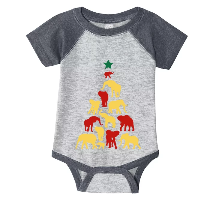 Elephant Christmas tree South Africa Safari animals Infant Baby Jersey Bodysuit