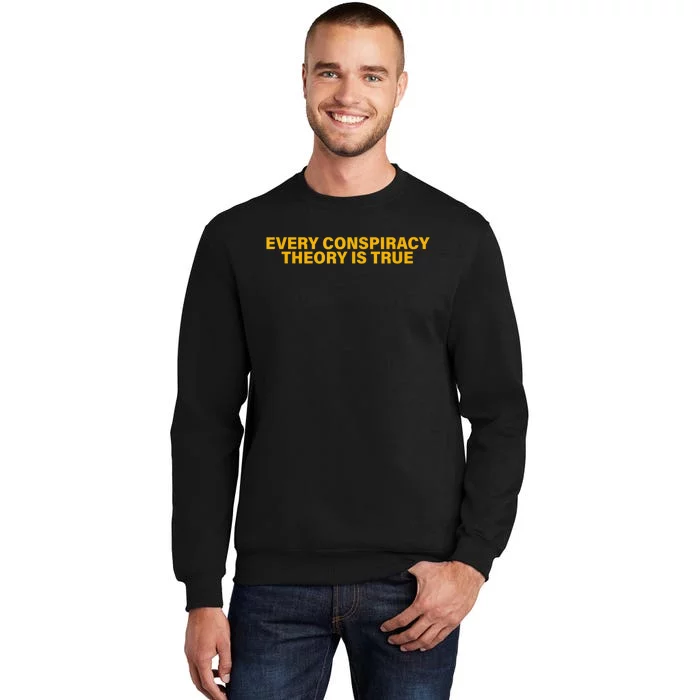 Every Conspiracy Theory Is True Funny Tall Sweatshirt