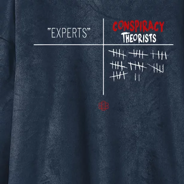 Experts Conspiracy Theorists White And Red Text Hooded Wearable Blanket